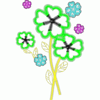 彩色刺绣花朵图案 免费花样