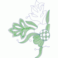 绿色植物刺绣图案 免费花样