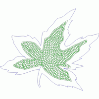 绿色网格叶片轮廓图 免费花样