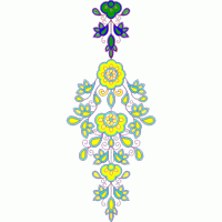 彩色花卉刺绣图案 免费花样