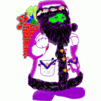 紫色卡通人物造型 圣诞老人免费花样