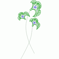 绿色花朵刺绣图案 免费花样