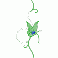 绿色藤蔓花卉刺绣图案 免费花样