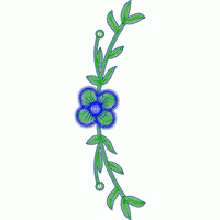 蓝色花朵刺绣图案 免费花样