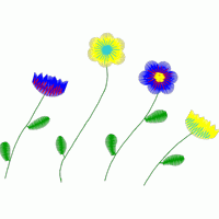 彩色花朵刺绣图案 免费花样
