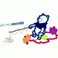 小熊维尼钓鱼图案 维尼熊免费花样