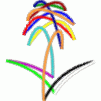 彩色线条抽象植物图案 免费花样
