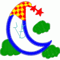 月亮上的星星与云朵 免费花样
