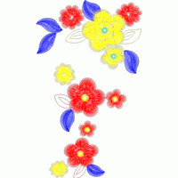 彩色刺绣花卉图案 免费花样