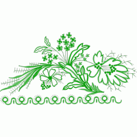 绿色植物刺绣图案 免费花样