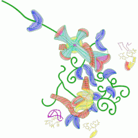 彩色刺绣花卉图案 免费花样