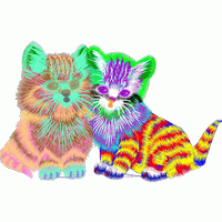 彩色刺绣小猫图案 猫免费花样