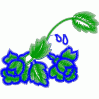 绿色植物刺绣图案 免费花样