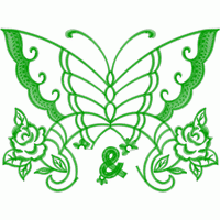 绿色刺绣蝴蝶图案 蝴蝶免费花样