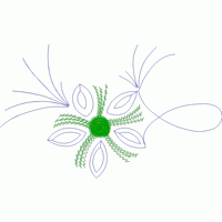 绿色花朵刺绣图案 免费花样