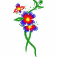 彩色花卉刺绣图案 免费花样
