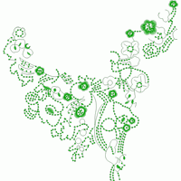 绿色刺绣花卉图案 免费花样