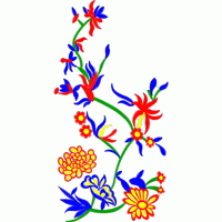 彩色花卉刺绣图案 免费花样
