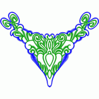 绿色与蓝色刺绣花纹 免费花样