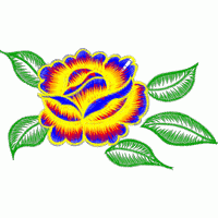 彩色刺绣玫瑰花图案 免费花样