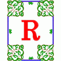 红色字母R装饰图案 免费花样