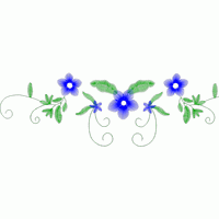 蓝色花朵刺绣图案 免费花样