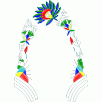 彩色花卉拱门图案 免费花样