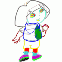 卡通女孩背书包形象 朵拉免费花样