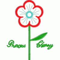 刺绣花朵与名字装饰 免费花样