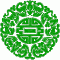 绿色吉祥图案刺绣 免费花样