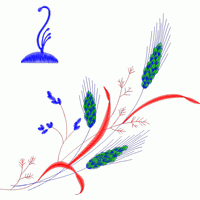 抽象植物刺绣图案 免费花样