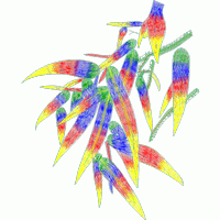 彩色竹叶图案设计 免费花样