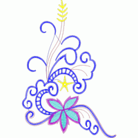 彩色抽象花卉刺绣图案 免费花样