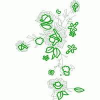 绿色花卉刺绣图案 免费花样