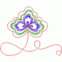 彩色刺绣四叶草图案 免费花样