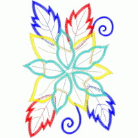 彩色刺绣花卉图案 免费花样