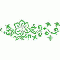 绿色花卉刺绣图案 免费花样