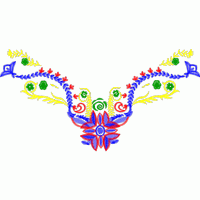 彩色花卉刺绣图案 免费花样