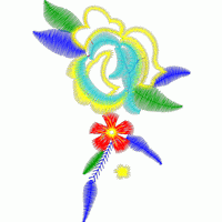 彩色刺绣花卉图案 免费花样
