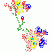 彩色刺绣花卉图案 免费花样