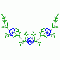 蓝色花朵刺绣图案 免费花样