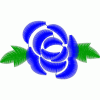 蓝色玫瑰刺绣图案 免费花样