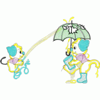 卡通小猴玩水枪 免费花样
