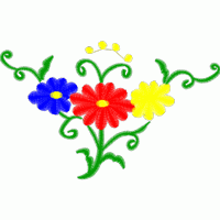 彩色花卉刺绣图案 免费花样