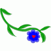 蓝色花朵刺绣图案 免费花样