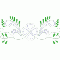 绿色植物与四叶草装饰图案 免费花样