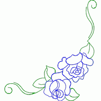角落玫瑰花边装饰 免费花样