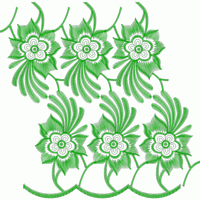 绿色刺绣花卉图案 免费花样