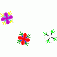 三朵彩色花朵图案 免费花样