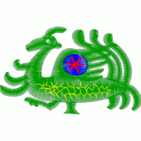 绿色龙形刺绣图案 免费花样